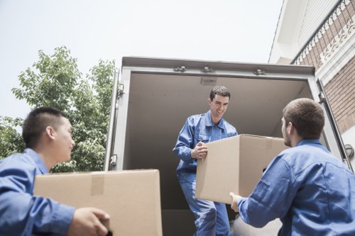 Removal van loading for a central London move near Holborn