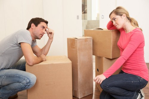 Local movers handling office packing in a Holborn commercial building
