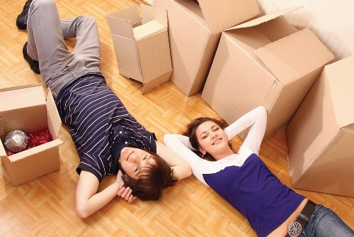 Boxes and household items prepared for transport in Holborn