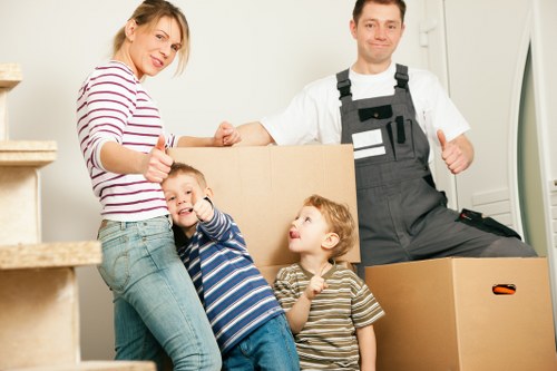 Local removals team handling office furniture in central London